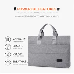 2 Colors 14 Inches Briefcase Document Polyester Cloth Stereoscopic Portfolio Portable Office Meeting Multi-functional Laptop Bag