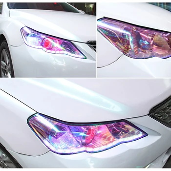 

3 Size Colorful Car Light Film Cover Self-Adhesive Chameleon Clear Car Van Headlights Tail Lights Fog Lights Tint Vinyl Film