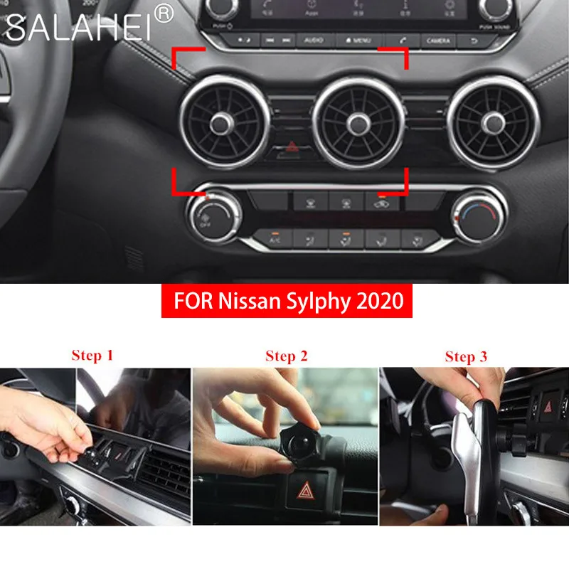 

For Nissan Sylphy 2020 Car Holder Bracket For Smartphone in Car Air Vent Mount Cradle No Magnetic Mobile Phone Holder GPS Stand