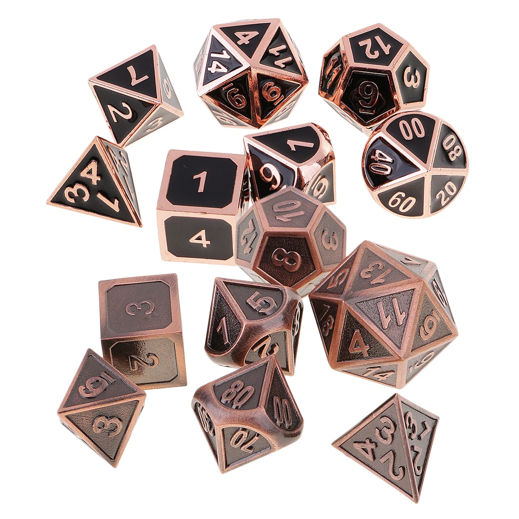14 штук многогранные кубики из сплава D4 D6 D8 D10 D12 D20 для настольных игр
