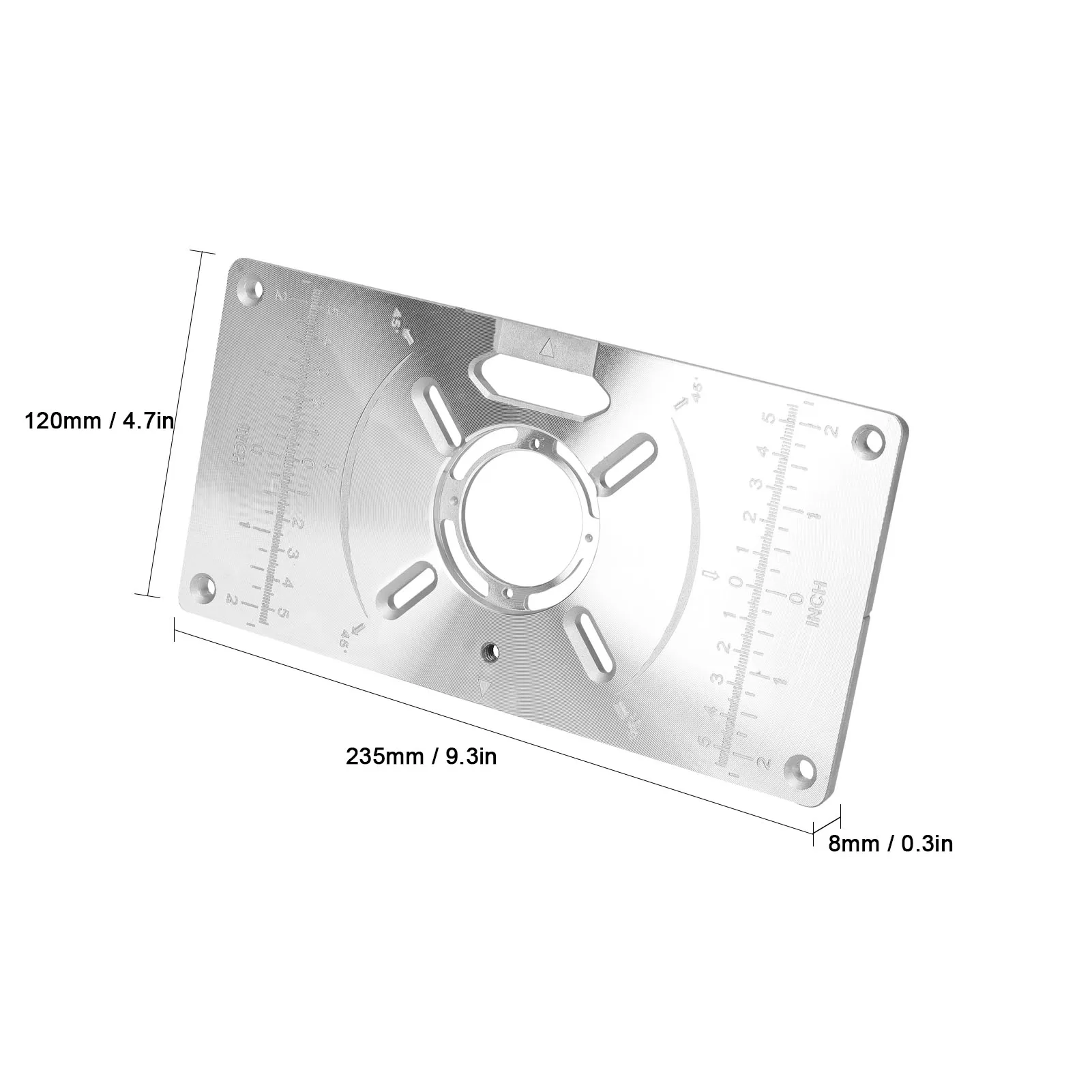 Router Table Insert Plate Aluminum Trimming Machine Engraving Flip Board with 4 Rings for Woodworking wood router table