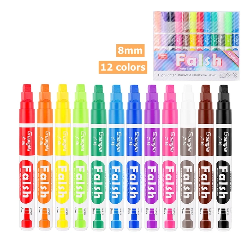 Stylos marqueurs à craie liquide 12 pièces, surligneurs de couleurs  effaçables, tableau d'écriture LED en verre, stylo néon, tableau noir,  Windows - AliExpress