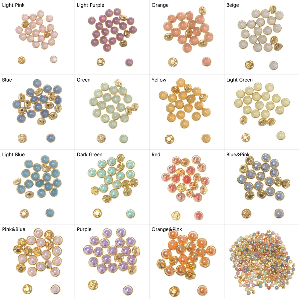 Tiny Pearl Buttons 4mm Imitation Pearl Metal for DIY Doll Clothes