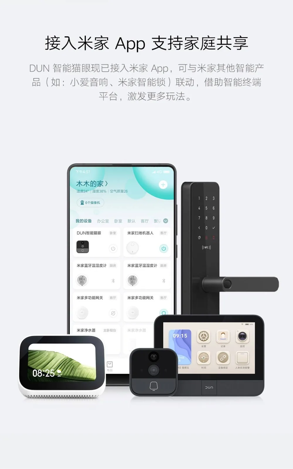 Xiaomi DUN Smart Cat's Eye работает с Mijia App ips сенсорный экран дистанционное управление инфракрасный матовый ночное видение для домашней безопасности