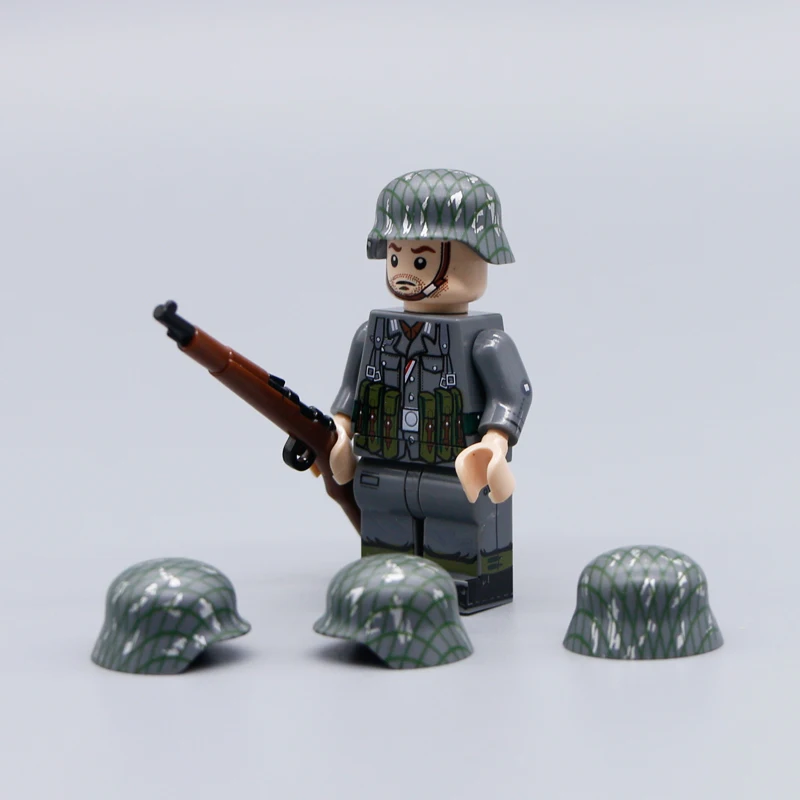 Ww2 кирпичи военный немецкий камуфляж армейский солдат фигурки оружие пистолет мини MOC аксессуары запчасти на заказ строительные блоки игрушка город