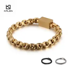 Дубайский Золотой браслет-цепочка из нержавеющей стали для мужчин 21 см, черный/серебристый браслет-цепочка, Байкерский браслет, ювелирные аксессуары