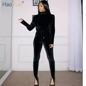 

ZOOEFFBB Velvet Two Piece Set Women Clther Tracksuit Long Sleeve Top and Pant Sweat Suits Fall Winter Rave Outfits Matching Sets