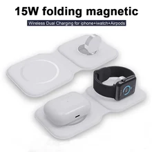 Schnelle Sichere Magnetische Macsafe Duo Ladegerät Für iPhone 12 Pro Max Mini Apple Uhr Airpods Macsafing Qi Drahtlose Ladegerät Station dock