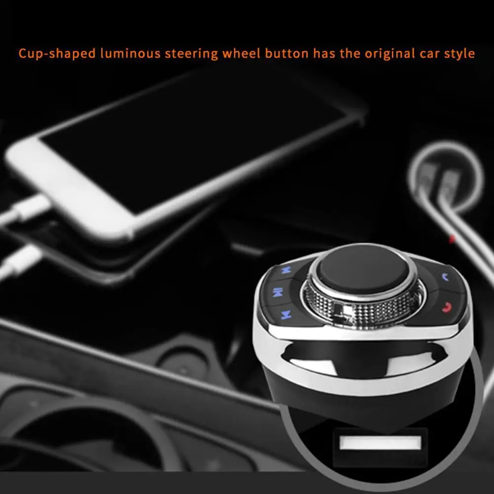 New Cup Shape With LED Light 8-Key Functions Car Wireless Steering Wheel Control Button For Car Android Navigation Player