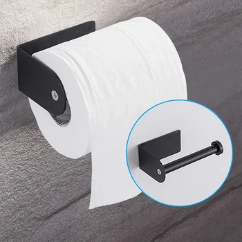 

Bathroom Toilet Paper Holder Black Stainless Steel Waterroof Bathroom Accessories Kitchen Toilet Roll Towel Shelf