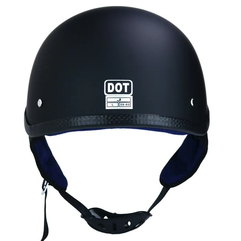 

2019 Classic Half Face Motorcycle Helmet ABS Matte Black DOT For Cruiser Chopper Scooter Biker