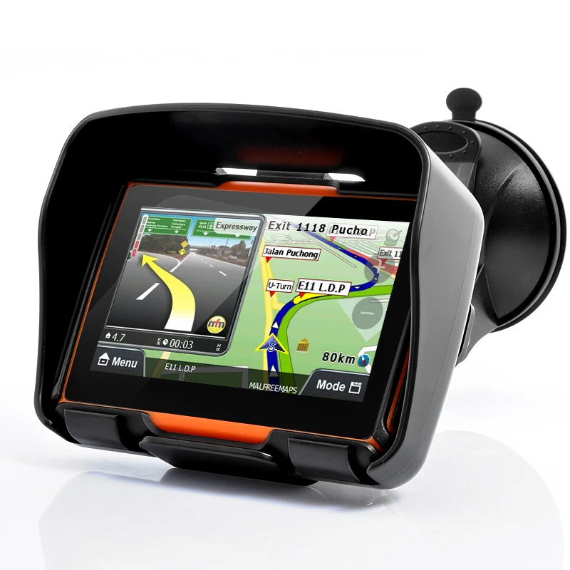 4.3인치 오토바이 GPS 네비게이션 차량용 GPS 방수 IPX7 블루투스 FM AVIN GPS 내장 8GB 무료 최신 igo 지도
