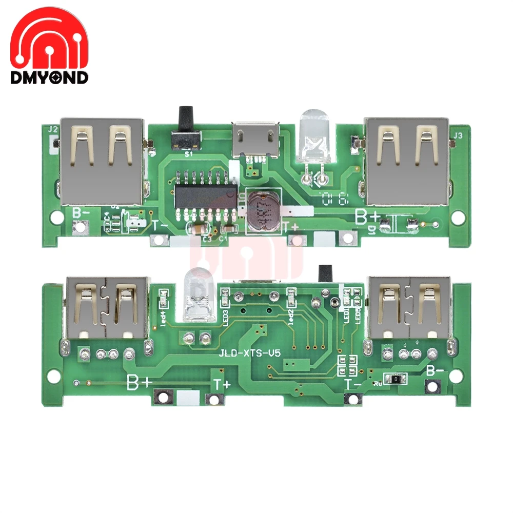 DC 5V 1A 2A Mobile Power Bank Charger Control Board Micro USB Polymer Lithium Battery Charging Board DIY Step Up Boost Module