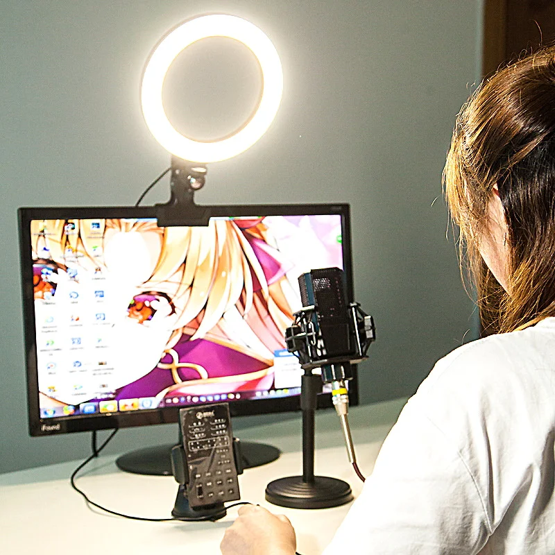 

8 inch Selfie Ring Light Video Light Dimmable Photo Video Camera Phone LED Light with Clip for For Live YouTube Ring Light