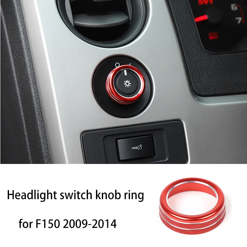 headlight knob 09-14 MOPAI вентиляционное отверстие декоративное для Ford F150 2009 автомобиля 4WD фары переключатель кнопка ручка украшение кольцо для Ford F150 Raptor 2009 - Название цвета: headlight knob 09-14
