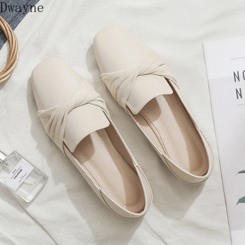 

2019 spring and autumn new Korean version of the wild square head evening shoes flat bottom fairy shoes peas shoes women's shoes