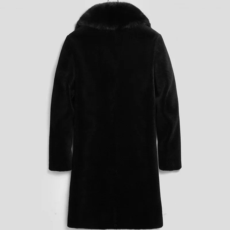 Зимняя женская Высококачественная Роскошная длинная норка, пальто с мехом, Свободное пальто с отворотом, плотное теплое, большие размеры 6XL, женские плюшевые пальто M366