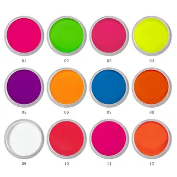 

12Pcs Fluorescent UV Pigment Powder Black Light Reactive Luminous Resin Pigment