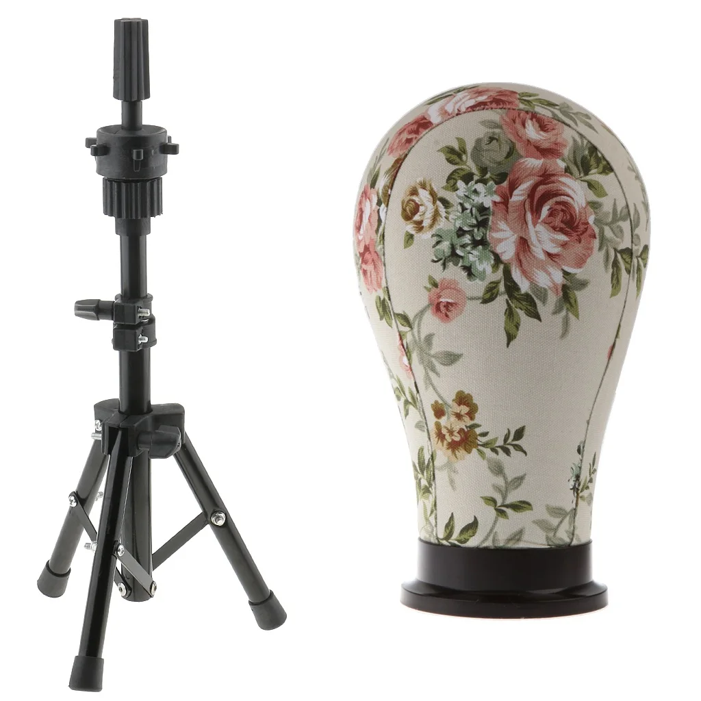 Canvas Manikin Block Head for Wig Mannequin Head with Mount Hole Display Styling Making Dry Wigs with Tripod Stand Canvas Manikin Block Head for Wig Mannequin Head with Mount Hole Display Styling Making Dry Wigs with Tripod Stand