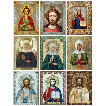 

HUACAN 5D Diamond Painting Icons Full Drill Square Diamond Embroidery Religion New Arrival Home Decoration Diamond Art
