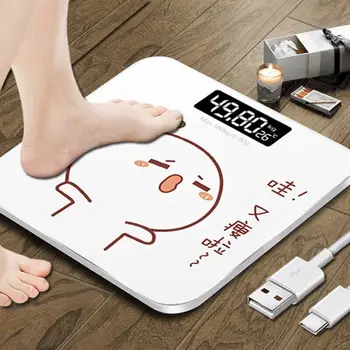 

Bathroom Scale USB Electronic Digital Weight Scale Body Fat Smart Household Weighing Balance Connect Composition Weight Scale