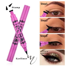 Liquid Eyeliner Pencil Super Waterproof Black Double-Headed Stamp Long Lasting Eye liner Cat Eye maquiagem Cosmetic Makeup Tool