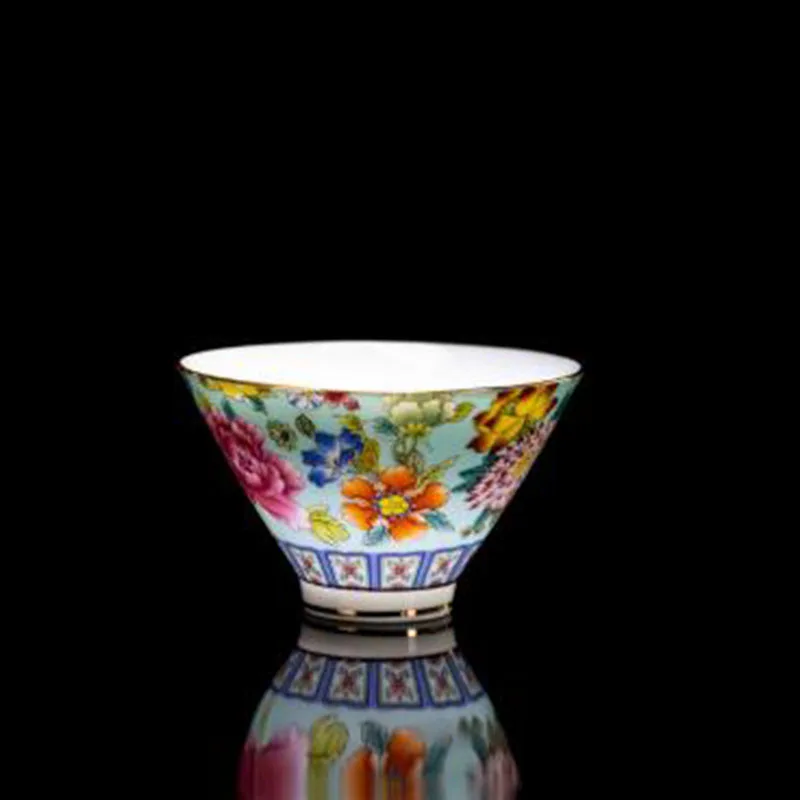 2pcs/set or 6pcs/set Tea Cups Enamel Ceramic Kungfu Tea Set Chinese Style Drinkware for Friend Birthday Creative Gift