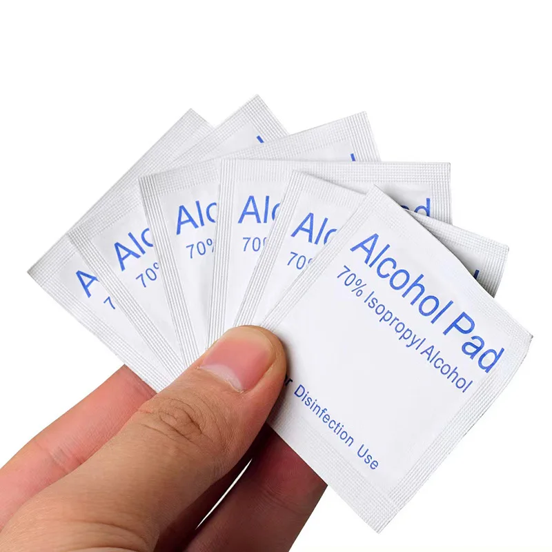 100 Pcs Alcohol Wet Wipe Disposable Disinfection Prep Swap Pad Antiseptic Skin Cleaning Care Jewelry Mobile Phone Clean Wipe