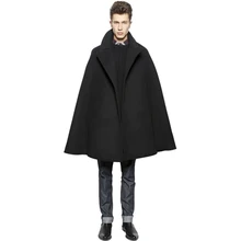 M-4XL для ночного клуба, хип-хоп, уличная штормовка, накидка волшебника индивидуальная шаль, Мужские осенне-зимние модели, толстое шерстяное пальто