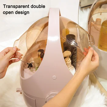 

Makeup Storage Box Drawer Type Desktop Dustproof Transparent Window Cosmetic Organizer Case HKS99