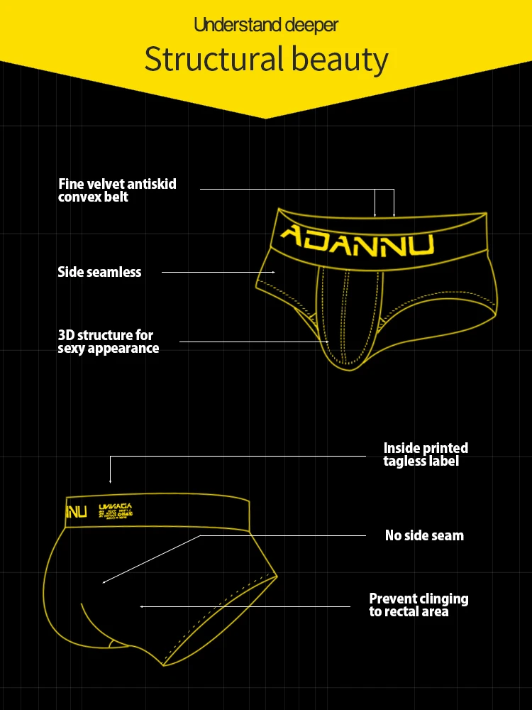 ADANNU Men's Underwear Men Sexy Briefs Jockstrap Pouch Cuecas Man Cotton Panties Thongs Mesh Underpants Gay Slip Homme Srting briefs for men