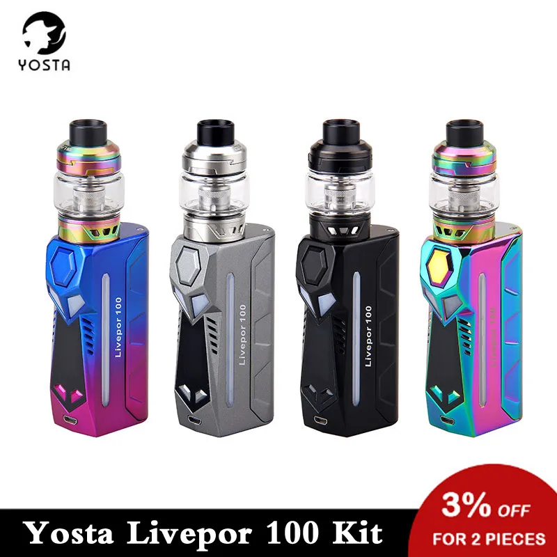 

Electronic Cigarette Yosta Livepor 100 Kit With 6ML IGVI M2 Tank Fit 21700/20700/18650 Battery Vape Vaporizer VS Voopoo Drag 2