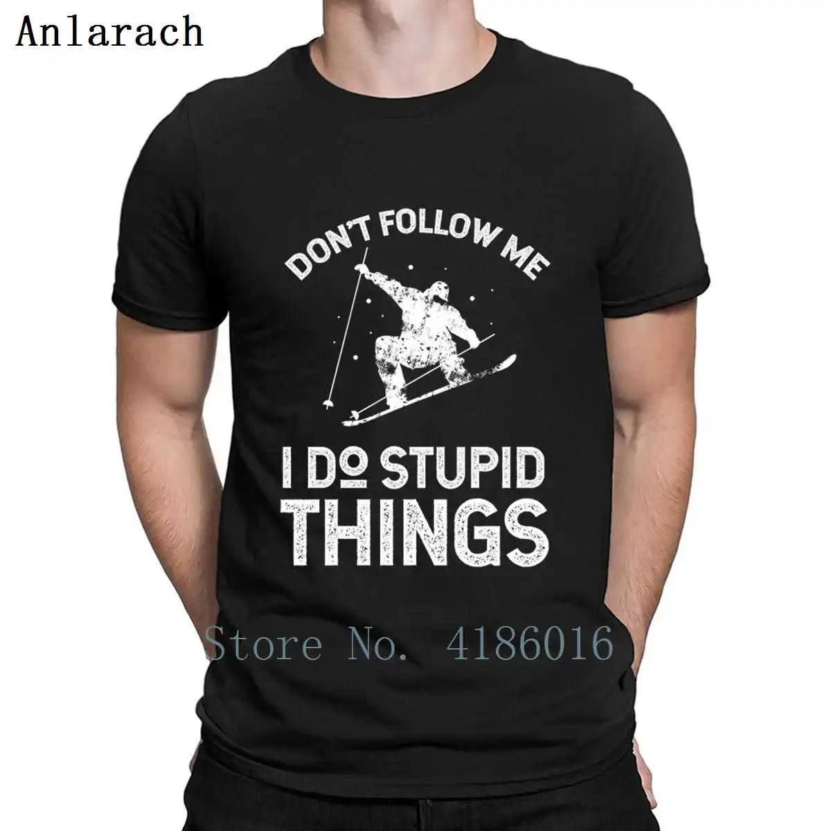 

Dont Follow Me I Do Stupid Things Ski Winter Skii T Shirt Cotton Designing Comical Letters Plus Size 5xl Costume Shirt