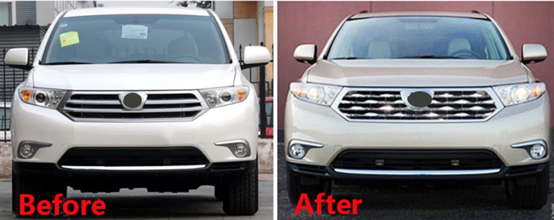 1 шт. для Toyota Highlander 2012- передний верхний гриль ABS хромированная решетка Замена автомобиля Стайлинг Аксессуары