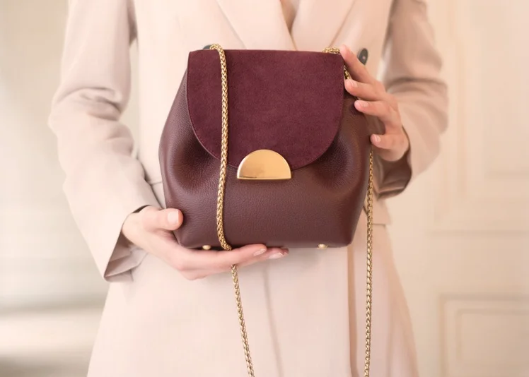 Сумка через плечо во французском стиле, роскошная дизайнерская сумка-мешок, маленькая сумка с цепочкой, элегантная женская кожаная сумка через плечо