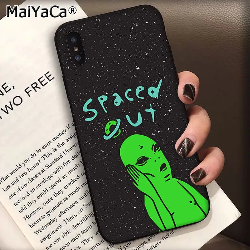 A9 MaiYaCa Trippy Tie Dye Peace Alien силиконовый черный чехол для телефона для Apple iphone 11 pro 8 7 66S Plus X XS MAX 5S SE XR чехол s - Цвет: A9