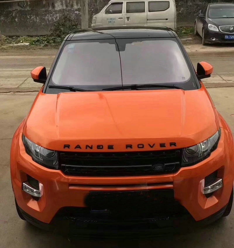 Orange Gloss Metallic Vinyl Film Wrap-6