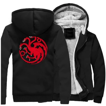 

Game Of Thrones Winter Men Thick Warm Fleece Jacket Dragon Coat Hoodie Sportswear Streetweat Daenerys Hooded Sweatshirt Jackets