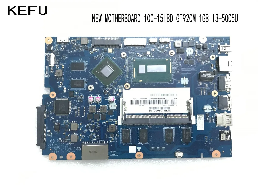 KEFU сток для LENOVO 100-15IBD 100 15IBD Материнская плата ноутбука, CG410/CG510 NM-A681 I3-5005U, GT920M 1GB(, квалифицированный ОК