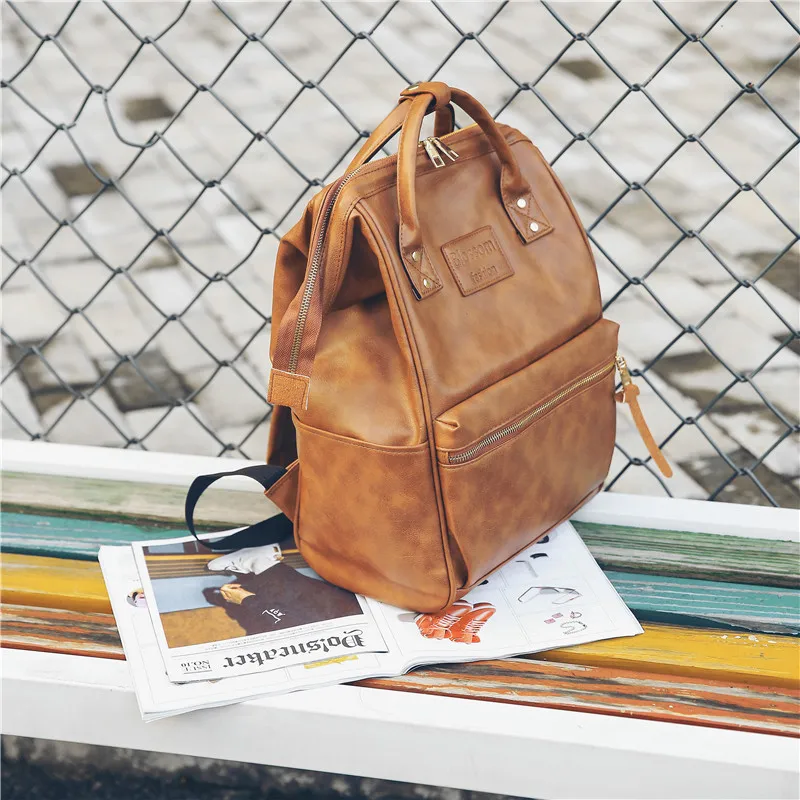 Vintage backpack women high quality leather backpack high capacity school bags for teenage girls women travel backpacks