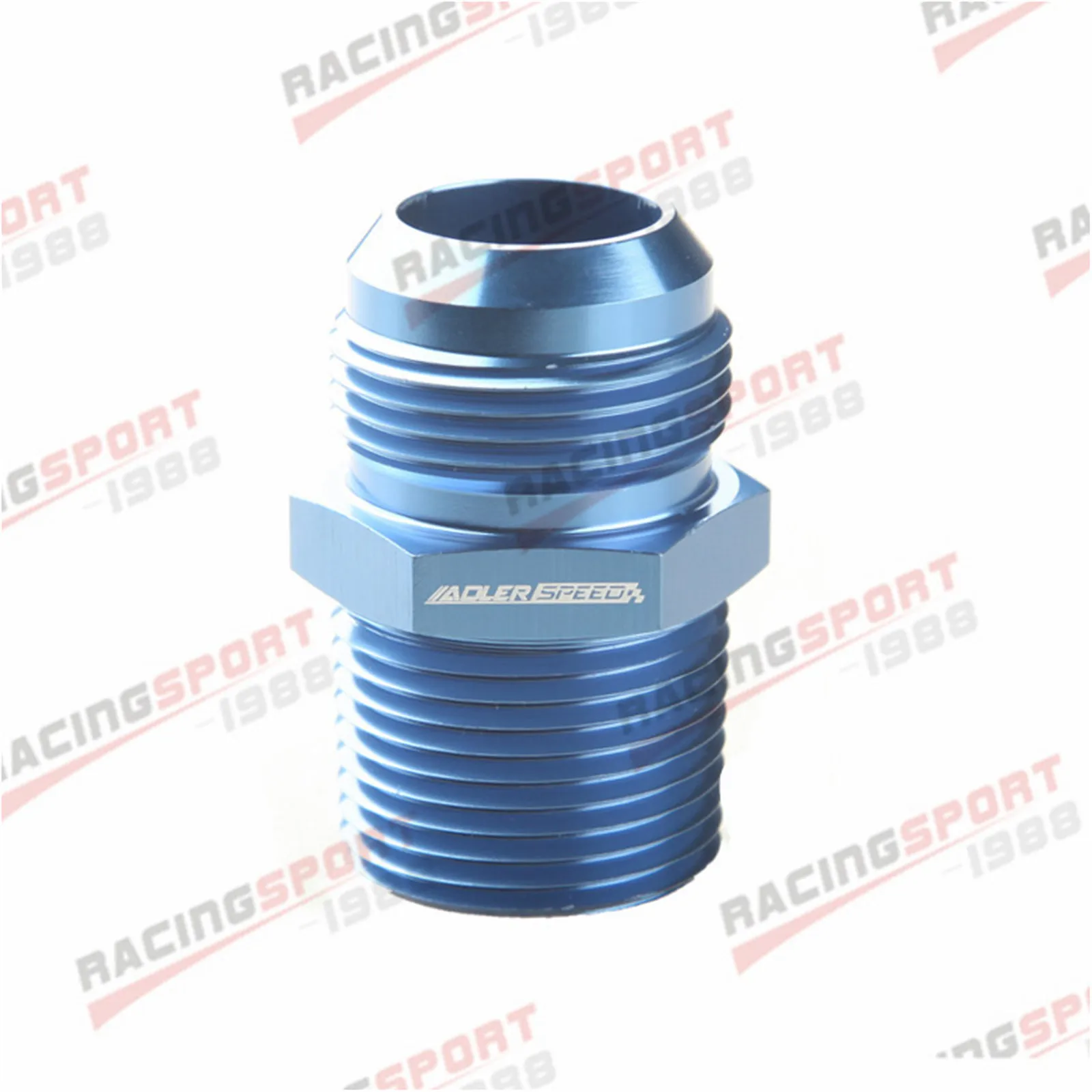 

New AN-16 AN16 To 1'' NPT Straight Adapter Pipe Fuel Oil Fitting Aluminum Blue
