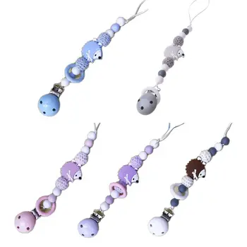 

Lovely Hedgehog Shape Newborn Silicone Pacifier Chain Safety Teething Toy U50F