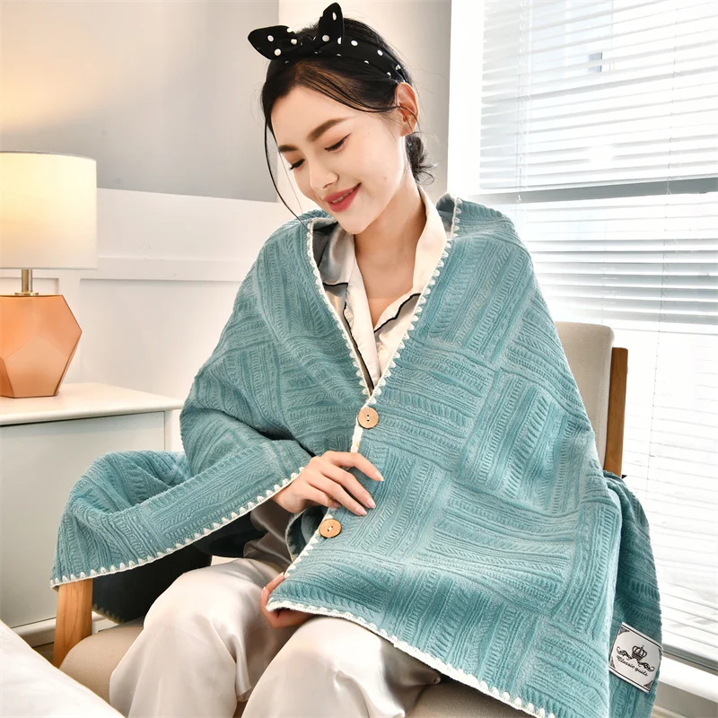 Lamb shawl blanket office nap flannel single winter thick cloak small Warm and easy to clean dropping | Дом и сад