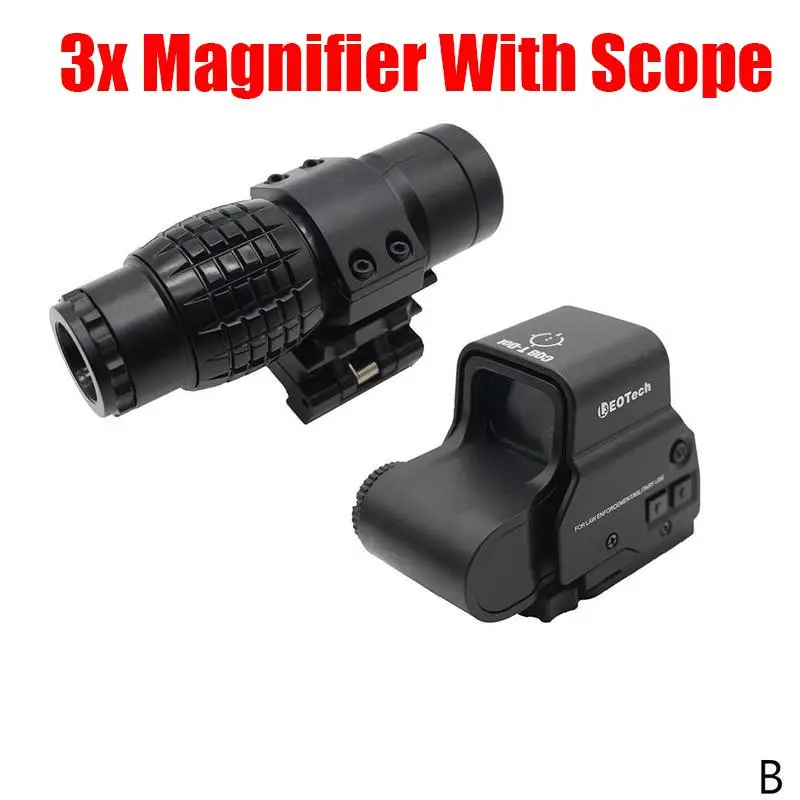 3xMagnifier прицел тактический увеличительное охотничий прицел для оптические прицелы Пластик игрушка Крепление подходит для голографический Коллиматорный прицел - Цвет: B