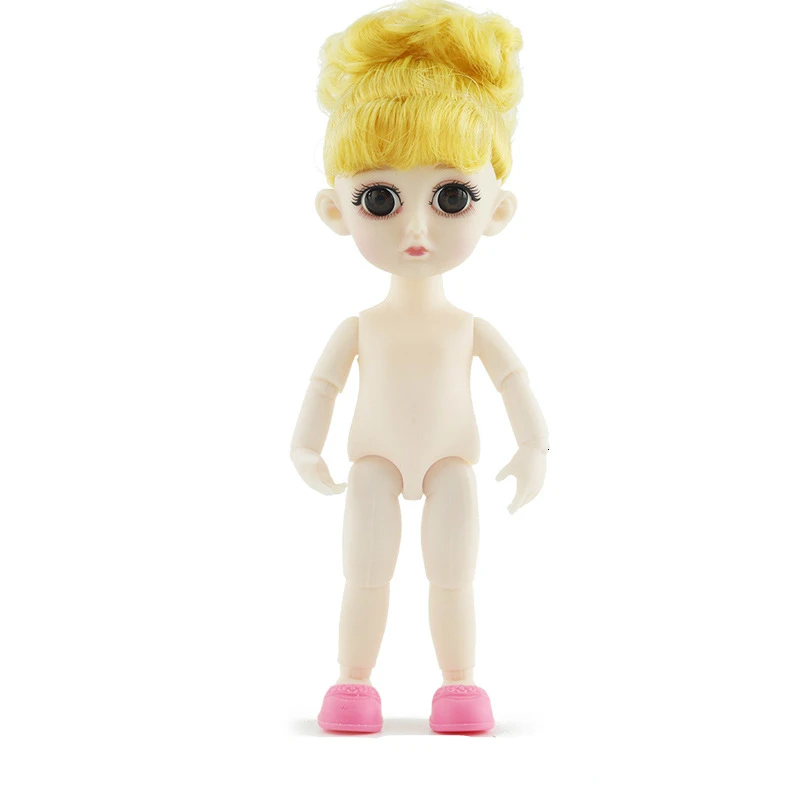 16 см реалистичные детские куклы игрушки 13 подвижные шарнирные прекрасные обнаженные тела модные куклы игрушки для девочек подарок платье нормальная кожа - Цвет: Yellow popcorn