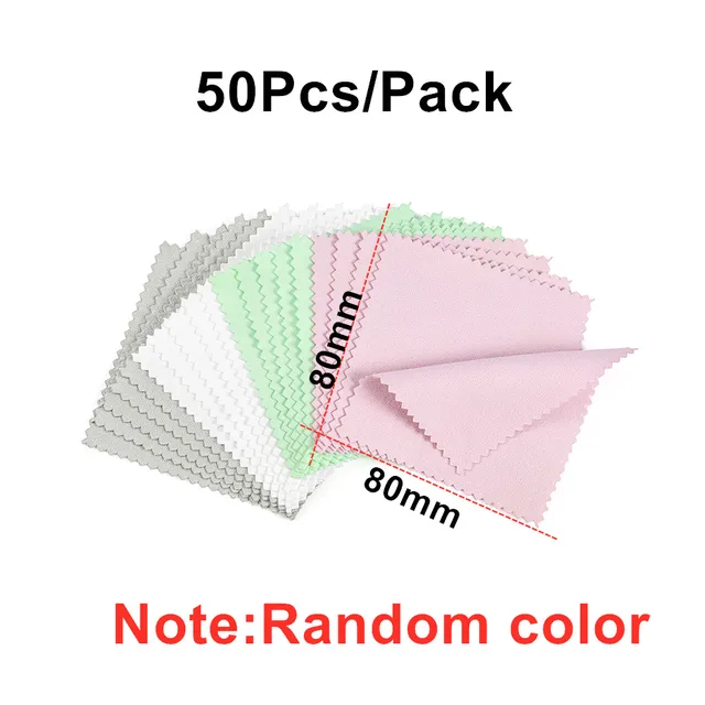 10-50pcs Polish Polishing Cloth Silver Color Cleaning  Polishing Cloth Soft Clean Wipe Wiping Cloth For Silver Gold Jewelry Tool 8x8cm 50Pcs