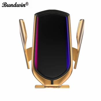 

bundwin Car Wireless Charger 10W Automatic Clamp Phone Holder for Huawei Mate 20 Pro Samsung S9 Note9 Note8 Qi Fast Charge Mount