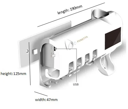 UV led стерилизатор Антибактериальный держатель для зубных щеток семейный дезинфицирующее средство Автоматический Дозатор зубной пасты