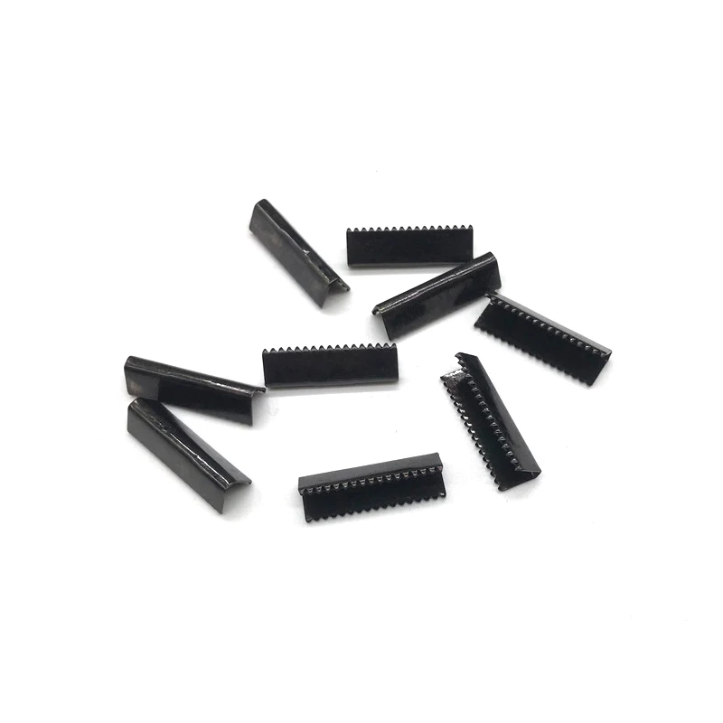 20pcs Metal Tooth Ribbon Rope Iron Tail Clamp Clip Belt Webbing Ended Iron Clip Clothing Clips DIY Handmade Garment Accessories craft supplies doll handmade accessories