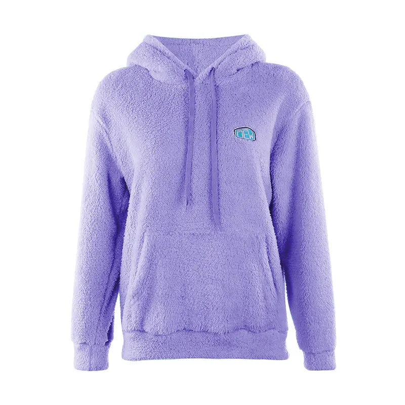 Purple Зимняя теплая пушистая Женская толстовка с капюшоном из искусственного флиса, толстовки с капюшоном для девушек, пуловер с длинным рукавом, толстовка с капюшоном свободного кроя, карамельный Коло - Цвет: Purple